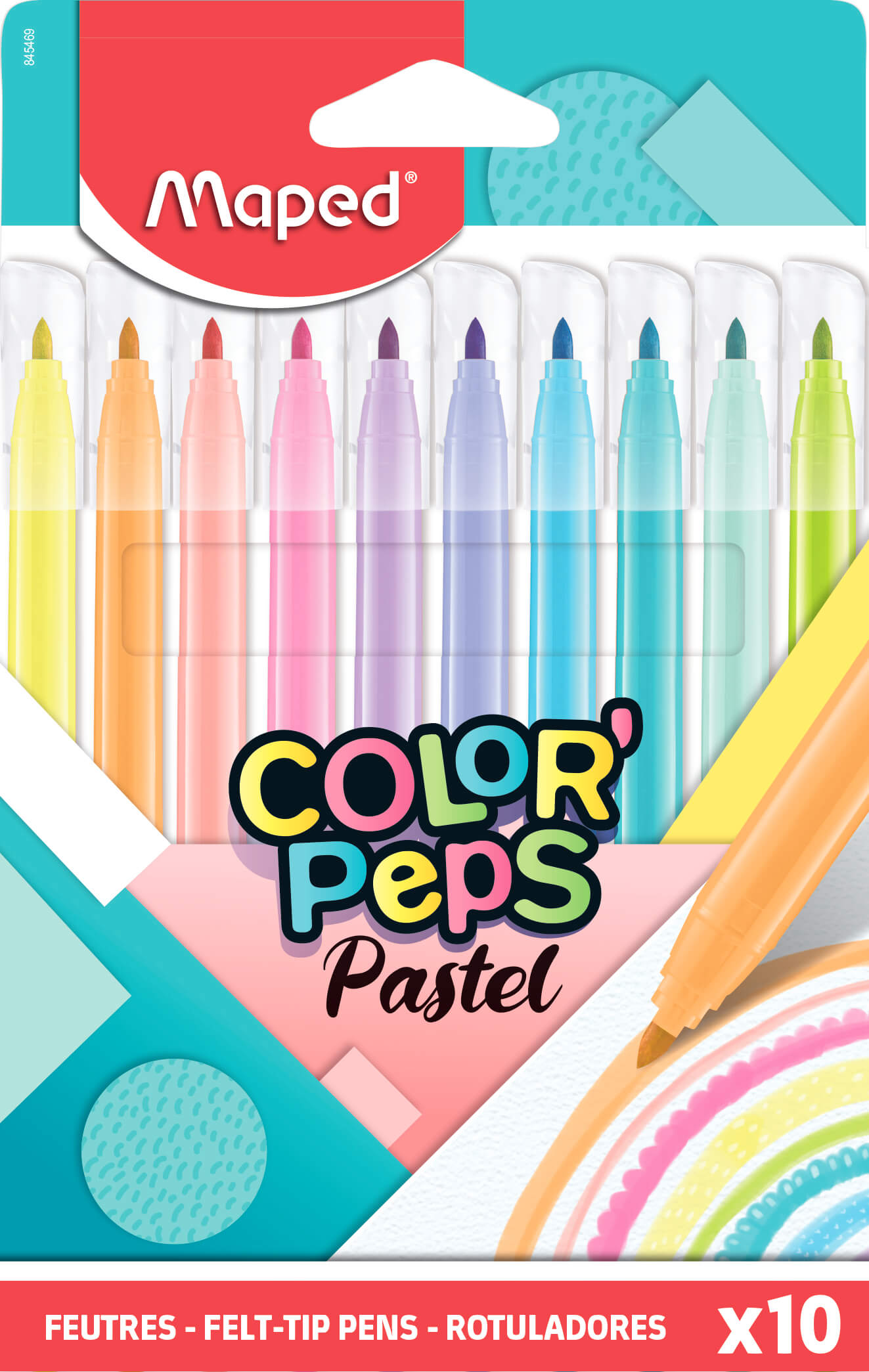 Felt Tips Pens Pastel X 10 Cardboard Box MAPED 845469